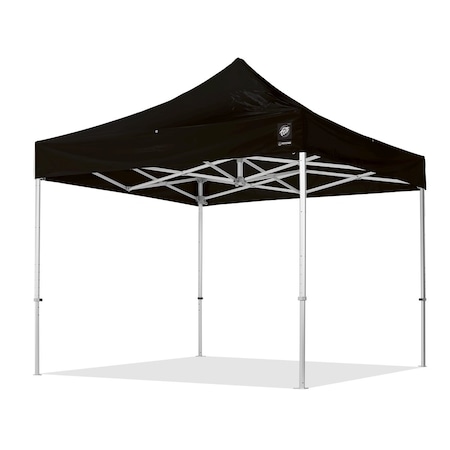 E-Z Up Freedom83 Shelter, 10' W x 10' L, TAA Compliant, Gray Aluminum Frame, Black Vinyl Top F83KUV10BK